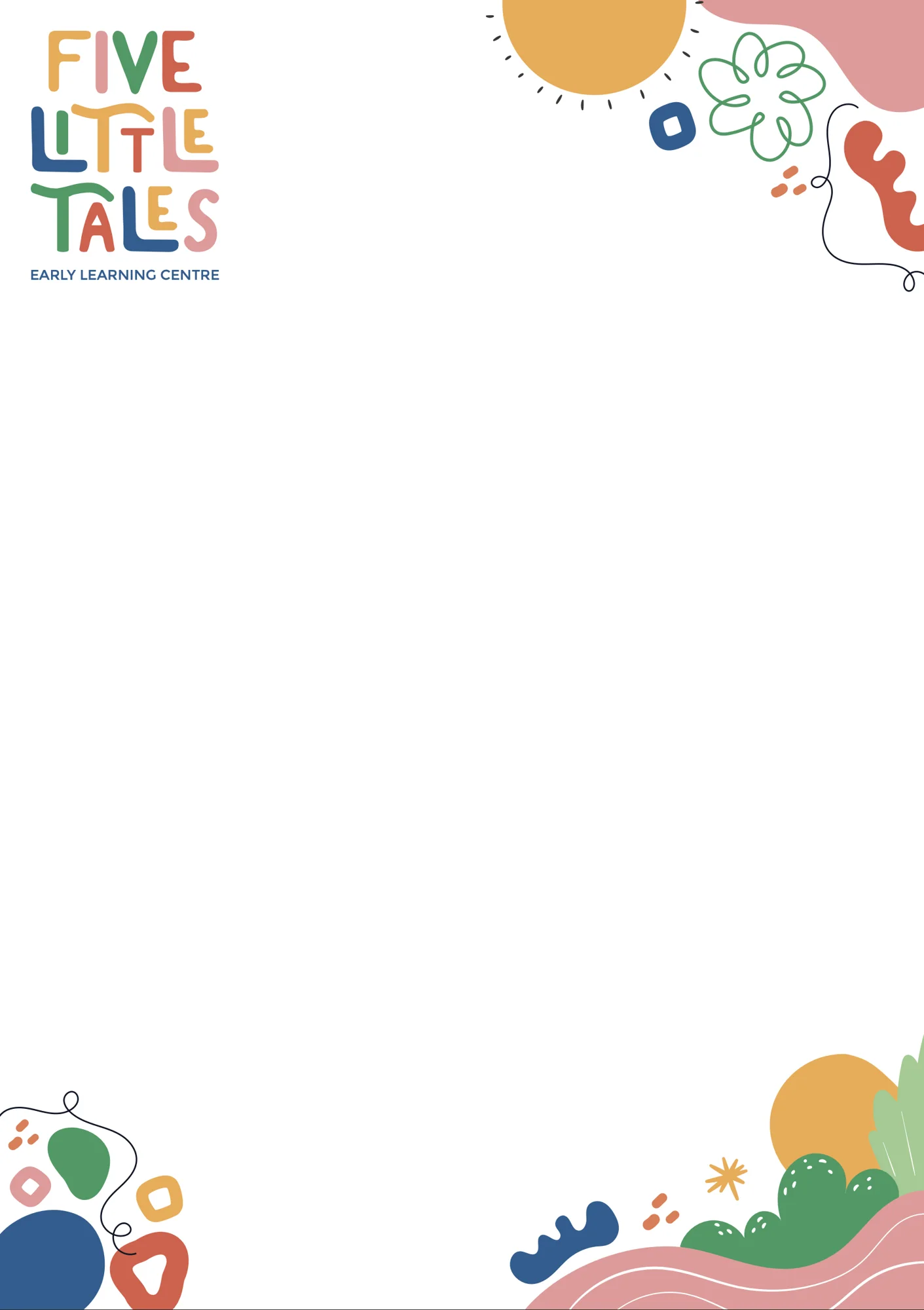 Letterhead, Five Little Tales, early education branding by Blue Owl Design Studio, Hyderabad