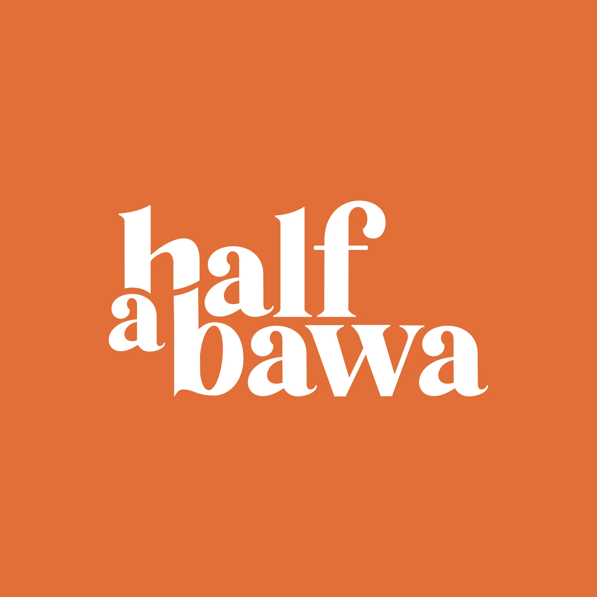 Orange & sky, 1 of 2, Half a Bawa, hospitality branding by Blue Owl Design Studio, Hyderabad