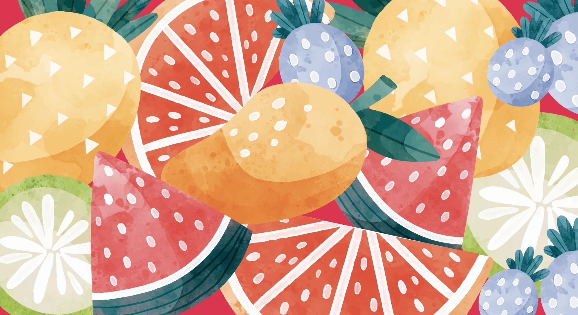 Fruit illustration, House of Pops, food & beverage branding by Blue Owl Design Studio, Hyderabad