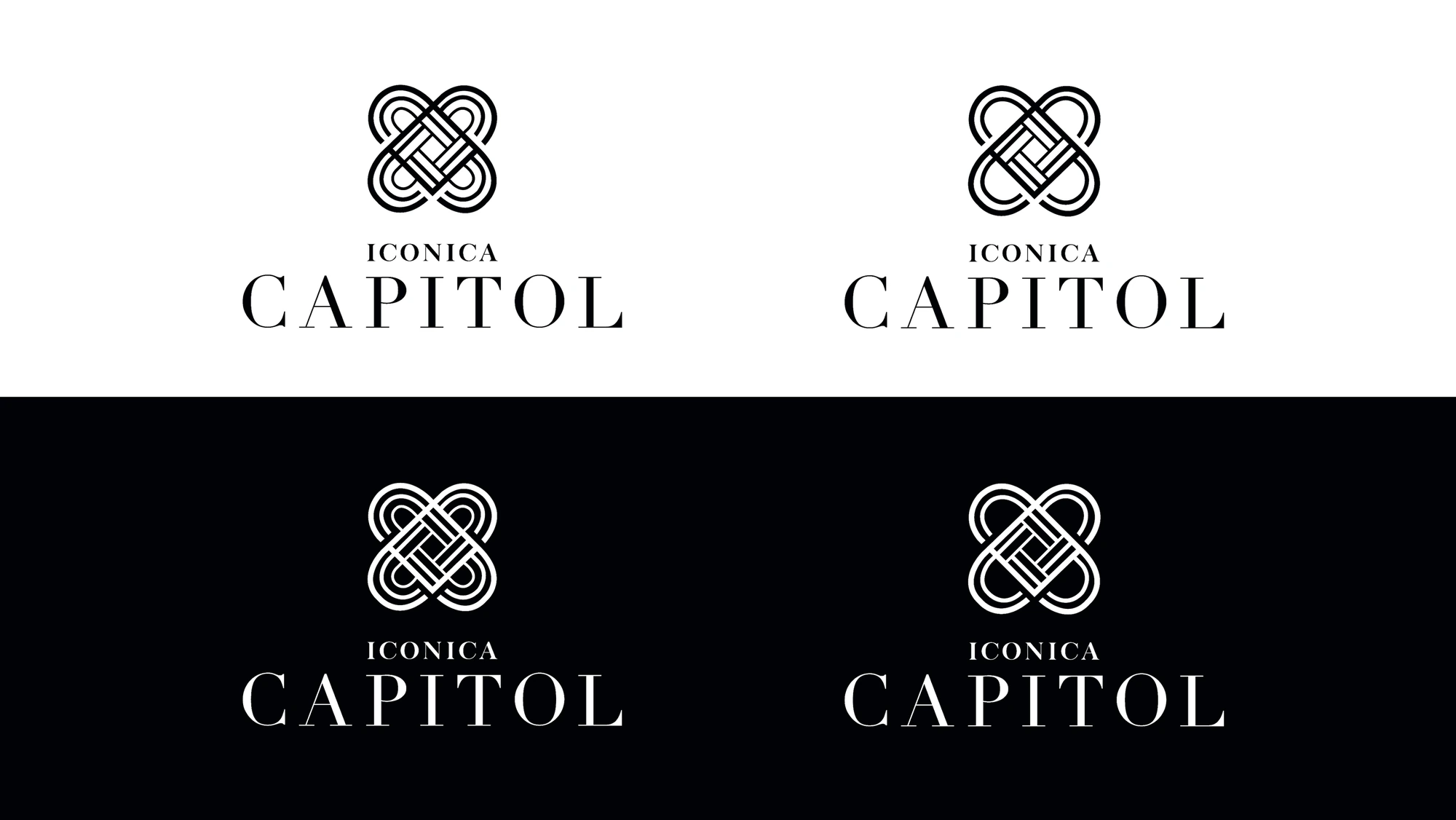 In black and white, Iconica Capitol, real estate branding by Blue Owl Design Studio, Hyderabad