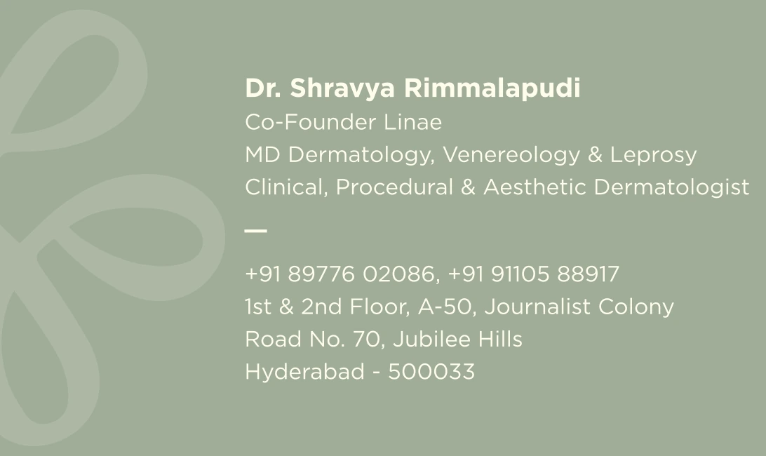 Business card, 2 of 2, LINAÉ, healthcare & aesthetics branding by Blue Owl Design Studio, Hyderabad