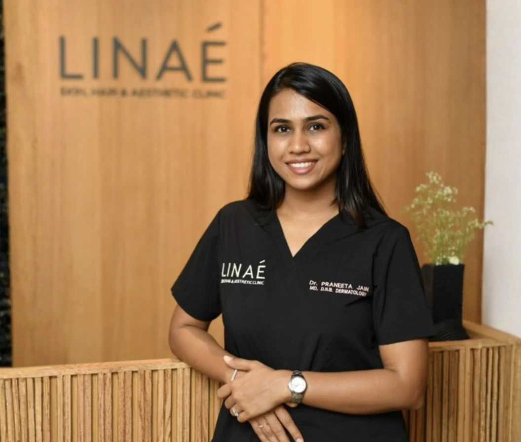 Dr. Praneeta Jain & Dr. Shravya Rimmalapudi, 1 of 2, LINAÉ, healthcare & aesthetics branding by Blue Owl Design Studio, Hyderabad