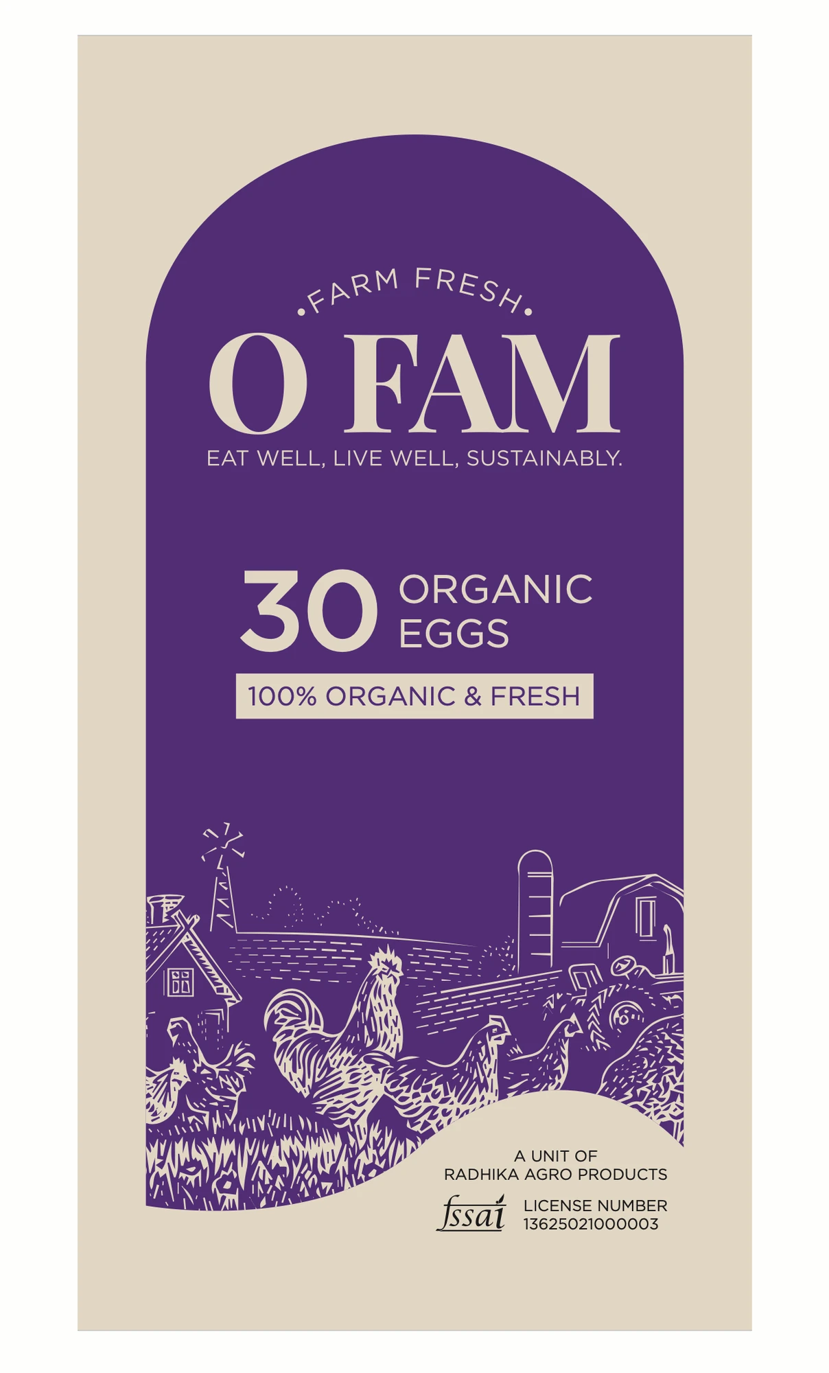 Egg pack, 1 of 2, O Fam, food & beverage branding by Blue Owl Design Studio, Hyderabad