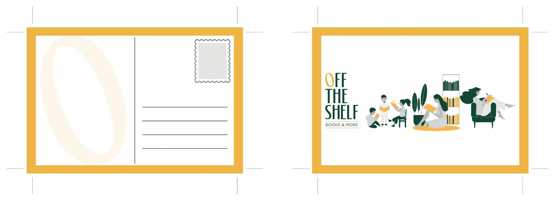 Postcard — front & back, Off The Shelf, retail & culture branding by Blue Owl Design Studio, Hyderabad