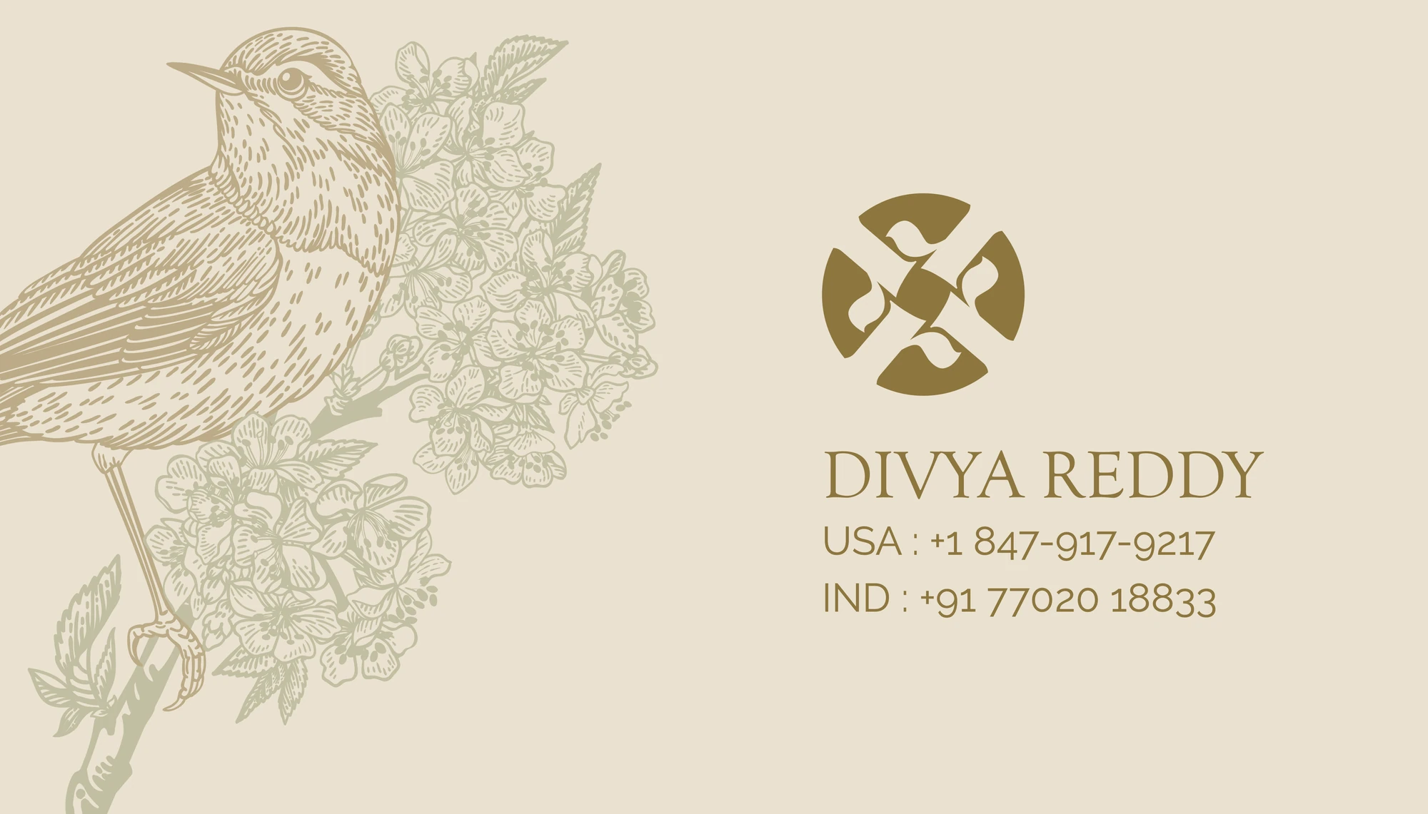 Business card, 2 of 2, Rüya, fashion & couture styling branding by Blue Owl Design Studio, Hyderabad