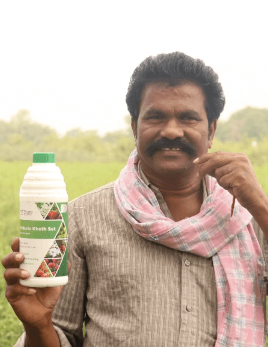 In farmers’ hands, 2 of 2, Telluris Biotech, biotech branding by Blue Owl Design Studio, Hyderabad