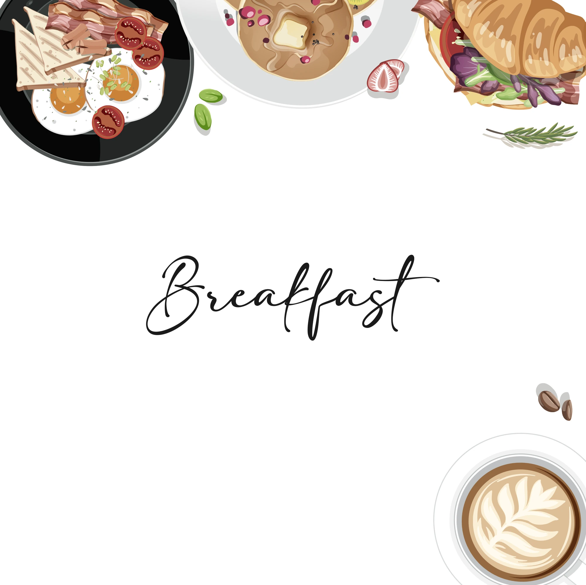 Breakfast (Menu), The Autumn Leaf Café, food & beverage branding by Blue Owl Design Studio, Hyderabad